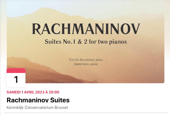 Rachmaninov : Suites n° 1 & 2 for two pianos.